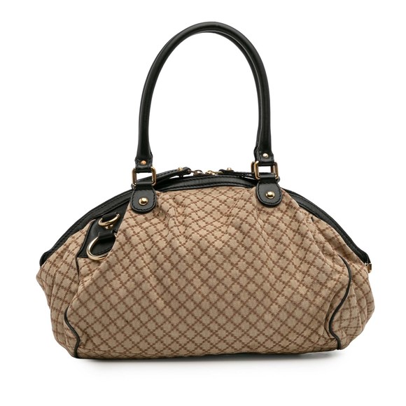 Pre-Loved Gucci Diamante Canvas Sukey Satchel - Picture 1 of 11